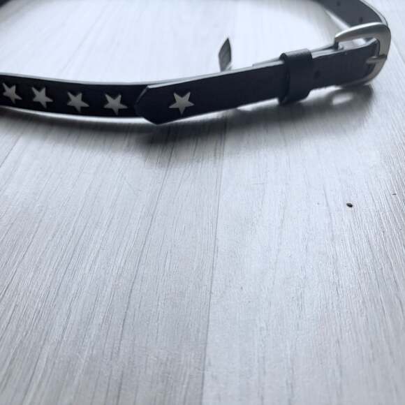 Brandy Melville Black Star Studded Belt Silver Hardware Y2K One Size - Picture 8 of 9